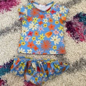 Pearl Street Swim floral two piece swimsuit 12-24 months